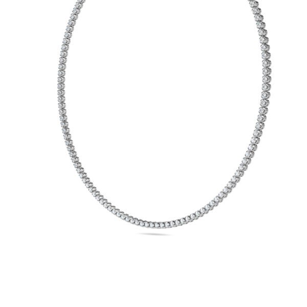 Riviera Crown Setting Lab-Grown Diamond Tennis Necklace Owolite 1