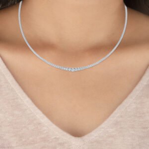 Riviera Gradual Four Prong Lab-Grown Diamond Tennis Necklace Owolite 6