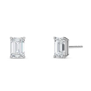 Emerald Cut Lab-Grown Diamond Stud Earrings Owolite 5