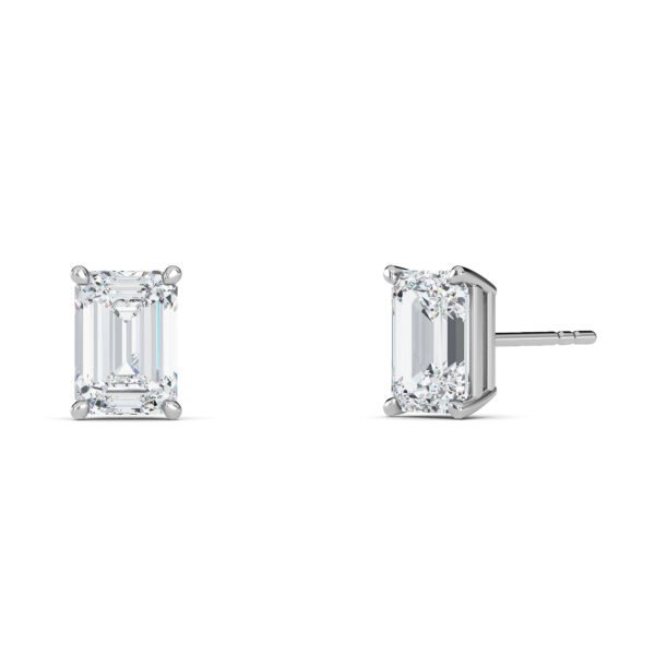 Emerald Cut Lab-Grown Diamond Stud Earrings Owolite 2