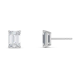 Emerald Cut Lab-Grown Diamond Stud Earrings Owolite 4