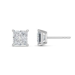 Princess Cut Lab-Grown Diamond Stud Earrings Owolite 5