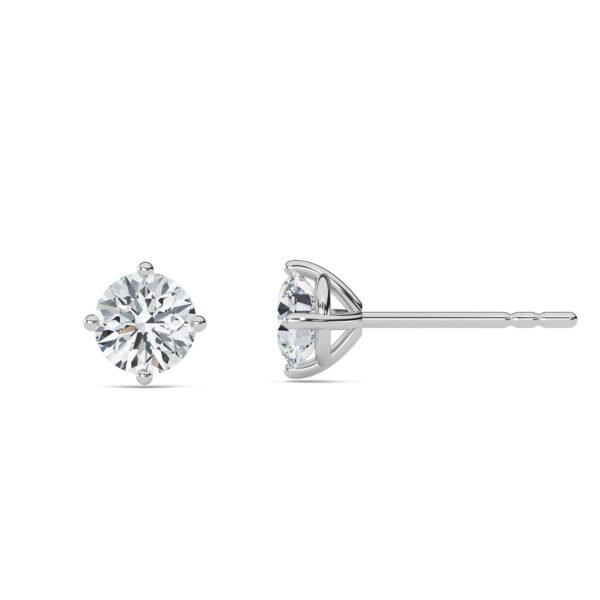 Round Cut Four-Prong Martini Lab-Grown Diamond Stud Earrings Owolite 2