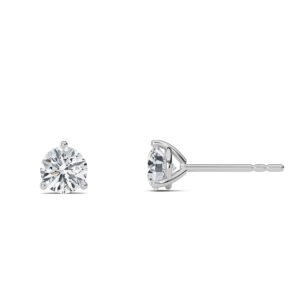 Round Cut Three-Prong Martini Lab-Grown Diamond Stud Earrings Owolite 5